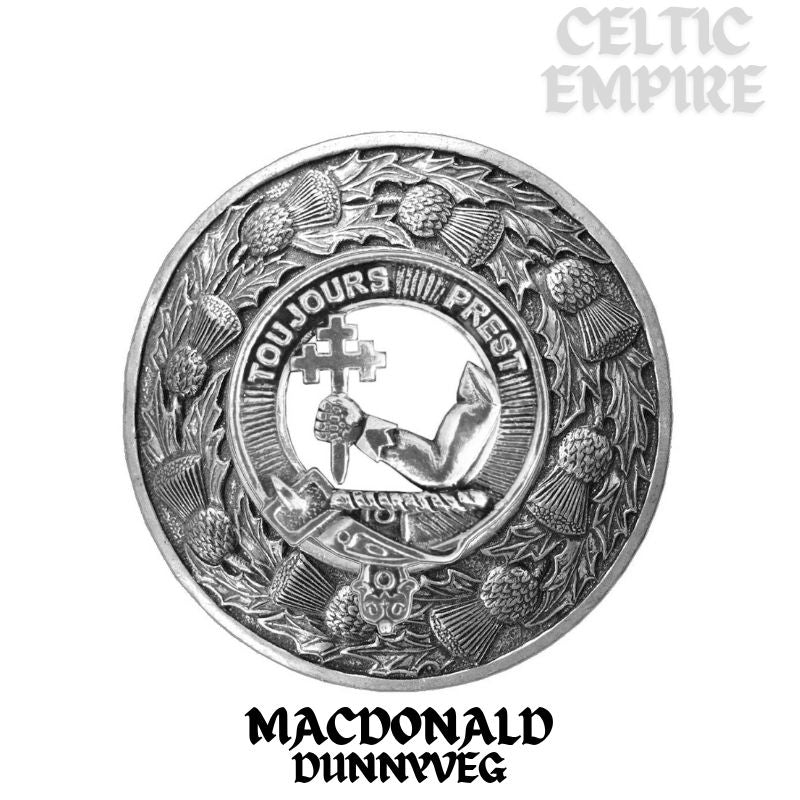 MacDonald (Dunnyveg) Family Clan Badge Scottish Plaid Brooch
