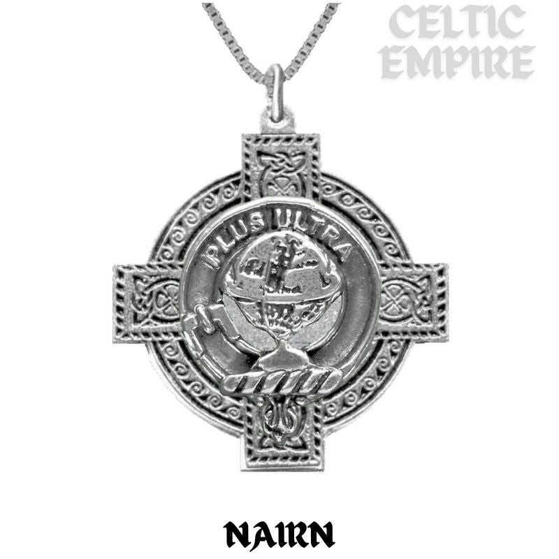 Nairn Family Clan Crest Celtic Cross Pendant Scottish