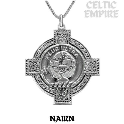 Nairn Family Clan Crest Celtic Cross Pendant Scottish