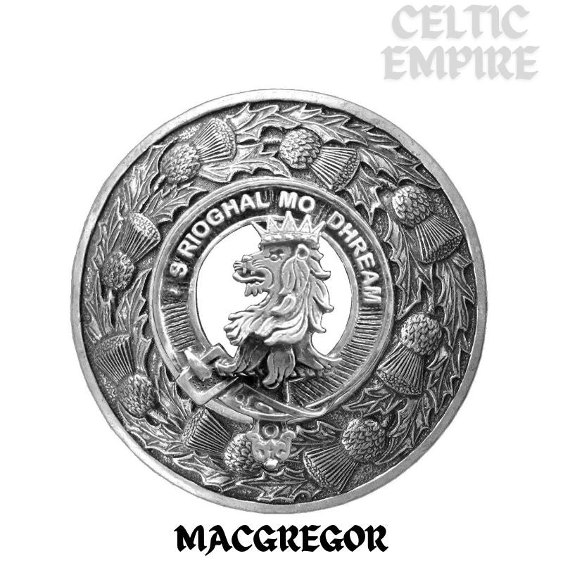 MacGregor Family Clan Badge Scottish Plaid Brooch