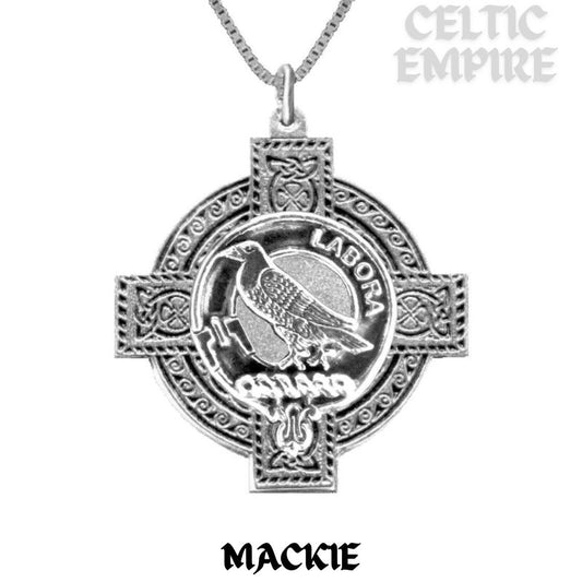 MacKie Family Clan Crest Celtic Cross Pendant Scottish