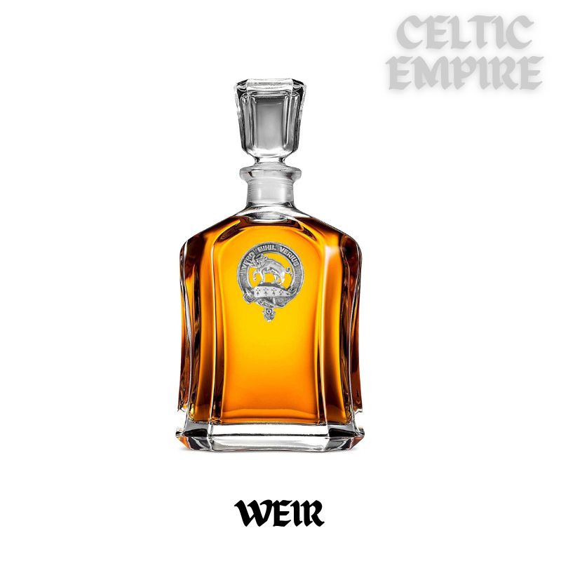 Weir Family Clan Crest Badge Whiskey Decanter