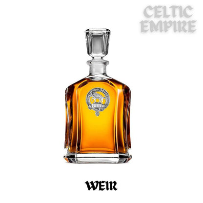 Weir Family Clan Crest Badge Whiskey Decanter