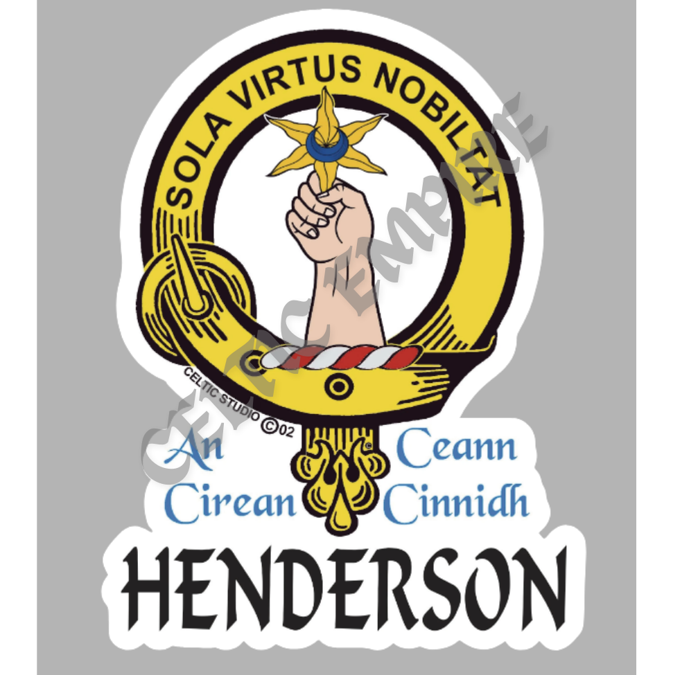 Henderson Family Clan Crest Decal | Custom Scottish Heritage Car & Laptop Stickers