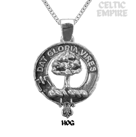 Hog Large 1" Scottish Family Clan Crest Pendant - Sterling Silver