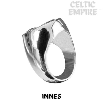 Innes Scottish Family Clan Crest Ring Sterling Silver and Karat Gold