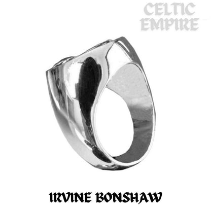 Irvine Bonshaw Scottish Family Clan Crest Ring Sterling Silver and Karat Gold