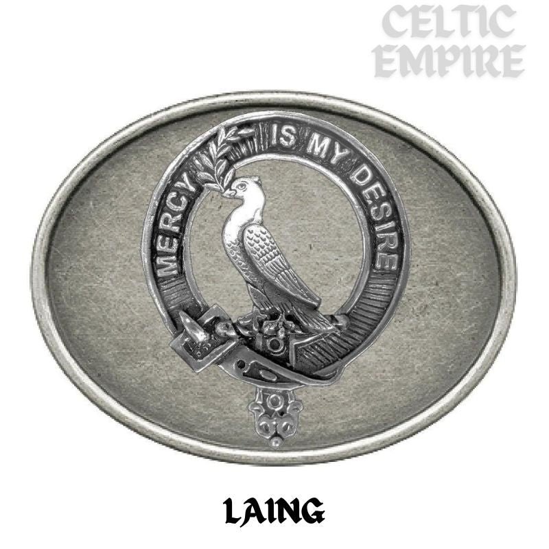 Laing Dove Family Clan Crest Regular Buckle