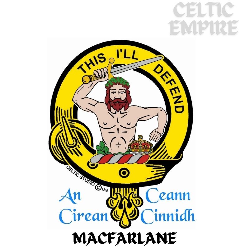 Macfarlane Family Clan Crest Decal | Custom Scottish Heritage Car & Laptop Stickers