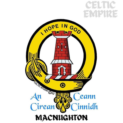 MacNaughton Family Clan Crest Scottish Pewter Cap Badge