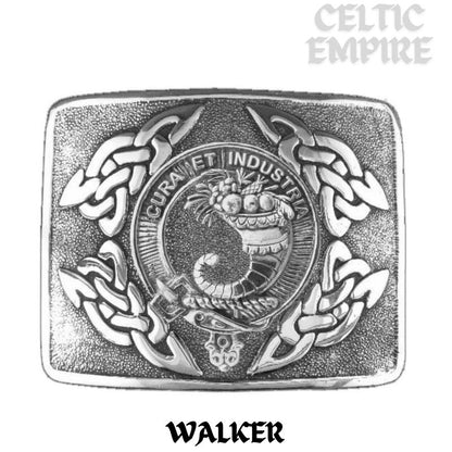Walker Family Clan Crest Interlace Kilt Belt Buckle