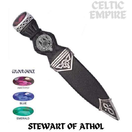 Stewart (Athol) Interlace Family Clan Crest Sgian Dubh, Scottish Knife