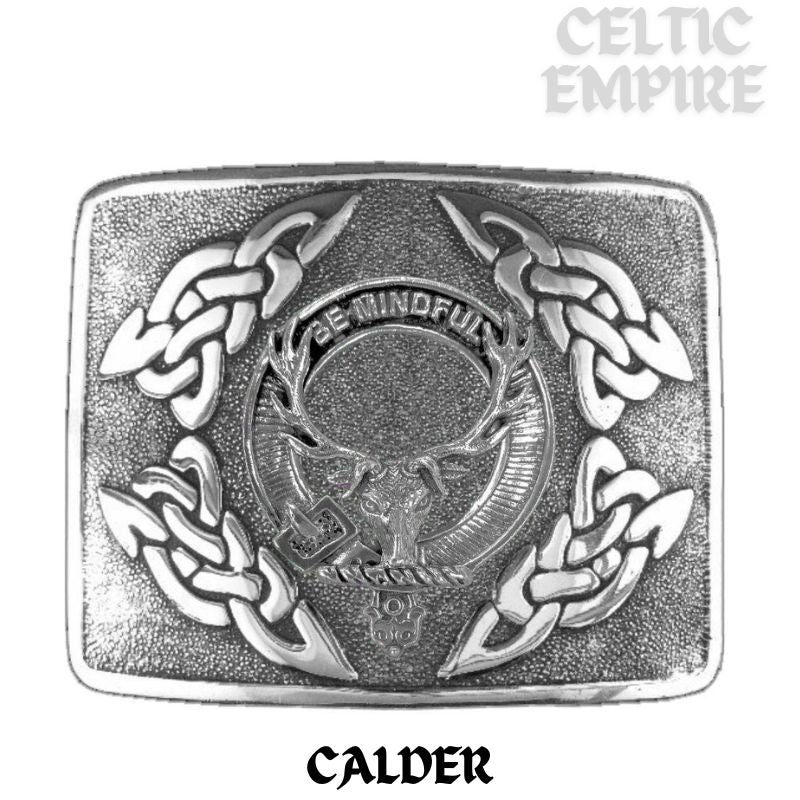 Calder Family Clan Crest Interlace Kilt Belt Buckle