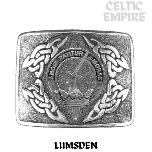 Lumsden Family Clan Crest Interlace Kilt Belt Buckle