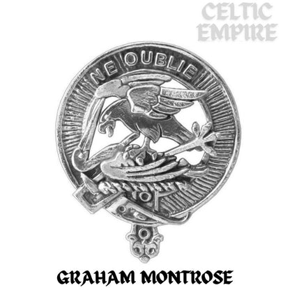 Graham (Montrose) Family Clan Crest Scottish Cufflinks; Pewter, Sterling Silver and Karat Gold