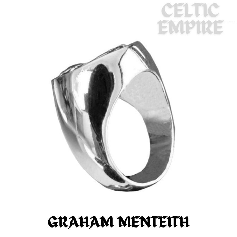 Graham Menteith Scottish Family Clan Crest Ring - Sterling Silver and Karat Gold