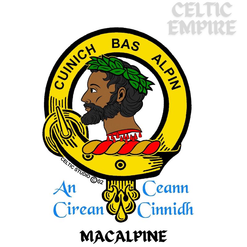 Macalpine Family Clan Crest Decal | Custom Scottish Heritage Car & Laptop Stickers