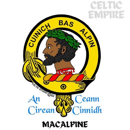 Macalpine Family Clan Crest Decal | Custom Scottish Heritage Car & Laptop Stickers