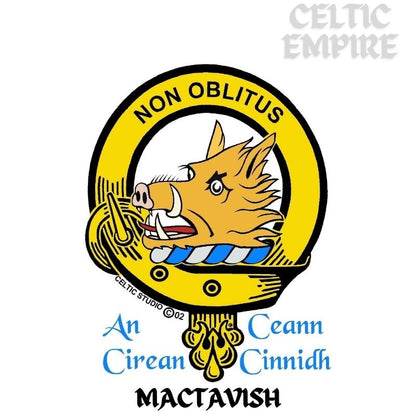 MacTavish Family Clan Crest Scottish Pewter Cap Badge