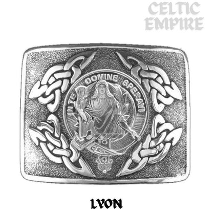 Lyon Family Clan Crest Interlace Kilt Belt Buckle