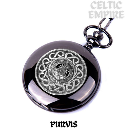 Purves Scottish Family Clan Crest Pocket Watch