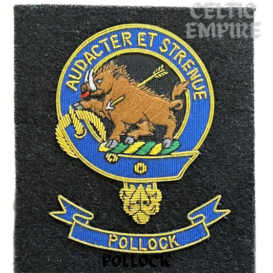 Pollock Scottish Family Clan Embroidered Crest