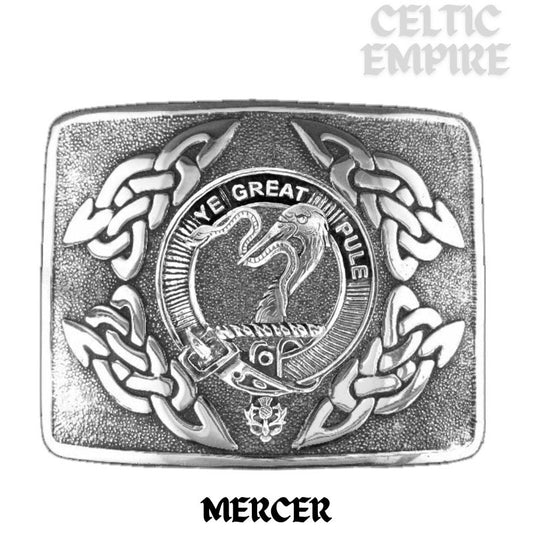 Mercer Family Clan Crest Interlace Kilt Belt Buckle