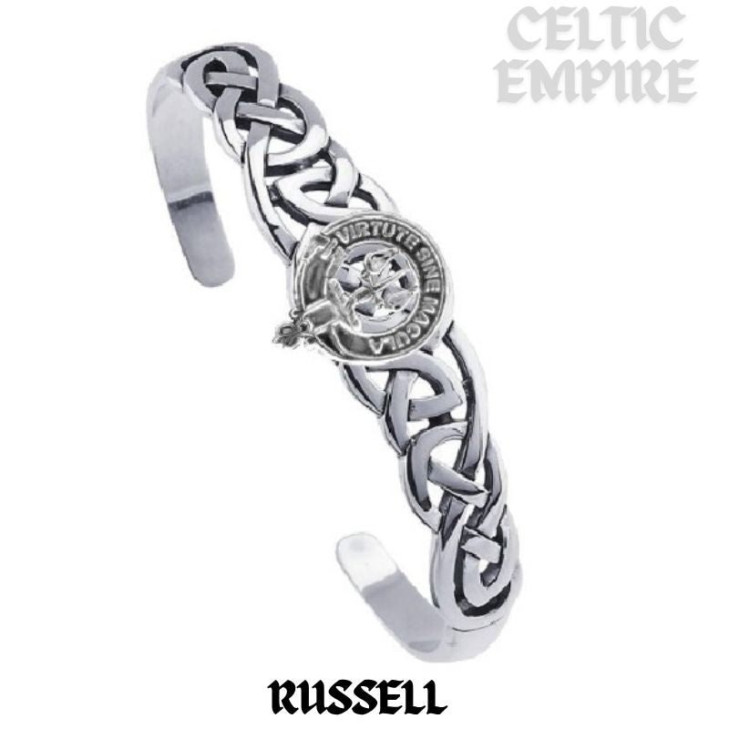 Russell Family Clan Crest Celtic Cuff Bracelet