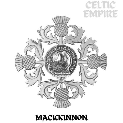 MacKinnon Family Clan Crest Scottish Four Thistle Brooch