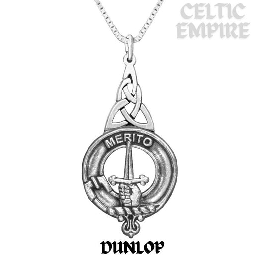 Dunlop Family Clan Crest Interlace Drop Pendant