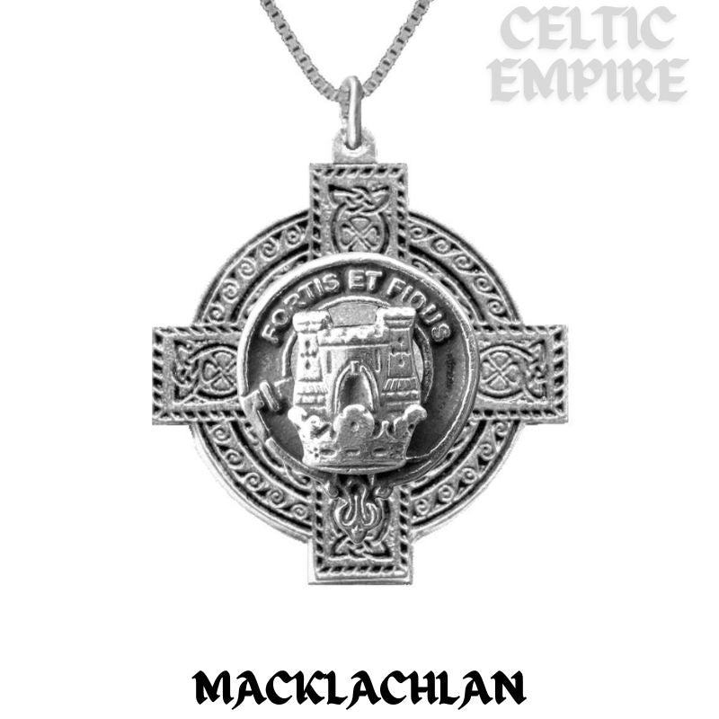 MacLachlan Family Clan Crest Celtic Cross Pendant Scottish