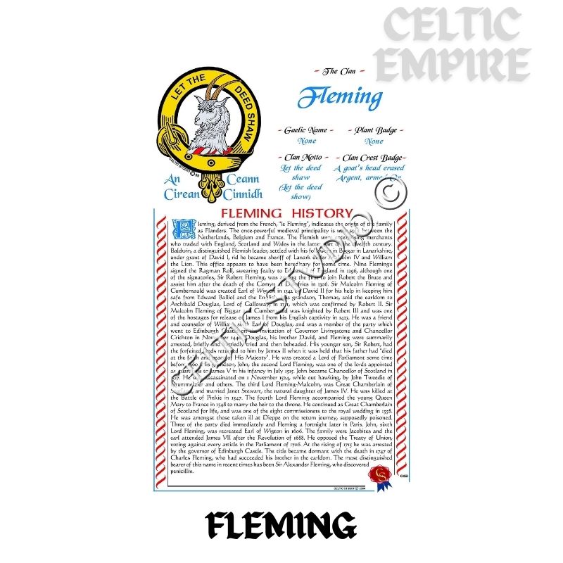 Fleming Scottish Family Clan History