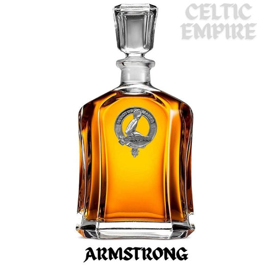 Armstrong Family Clan Crest Badge Whiskey Decanter