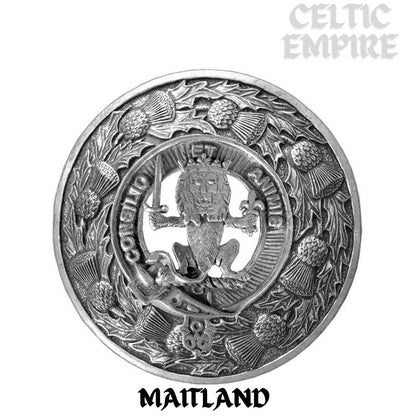 Maitland Family Clan Badge Scottish Plaid Brooch