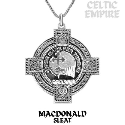 MacDonald (Sleat) Family Clan Crest Celtic Cross Pendant Scottish