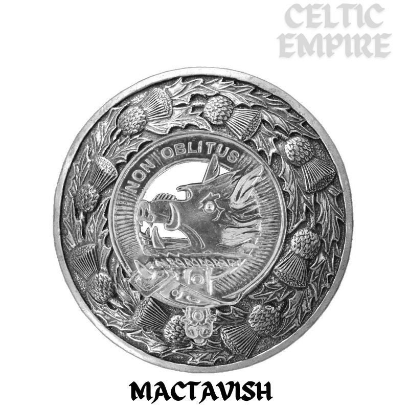 MacTavish Family Clan Badge Scottish Plaid Brooch