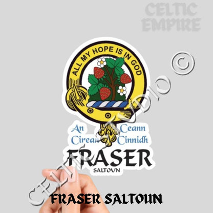 Fraser (Saltoun) Family Clan Crest Decal | Custom Scottish Heritage Car & Laptop Stickers