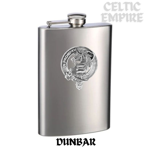 Dunbar Family Clan Crest Scottish Badge Stainless Steel Flask