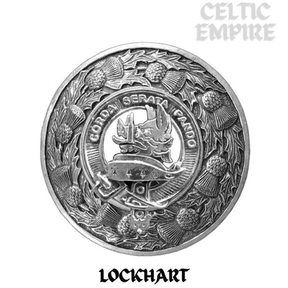 Lockhart Family Clan Badge Scottish Plaid Brooch