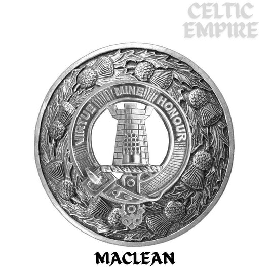 MacLean Family Clan Badge Scottish Plaid Brooch