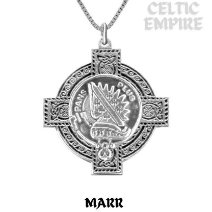 Marr Family Clan Crest Celtic Cross Pendant Scottish