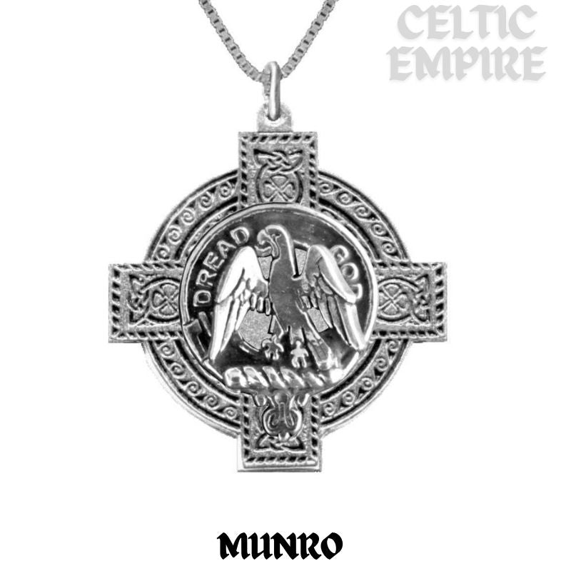 Munro Family Clan Crest Celtic Cross Pendant Scottish
