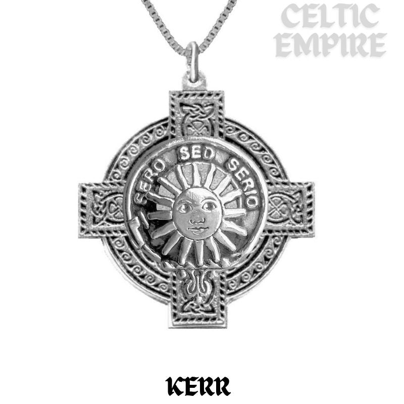 Kerr Family Clan Crest Celtic Cross Pendant Scottish
