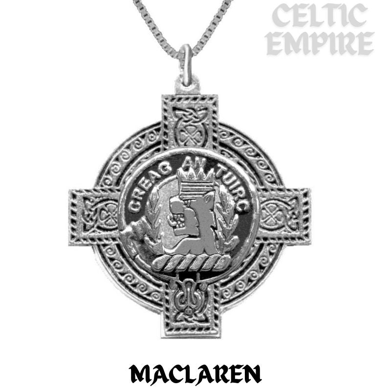 MacLaren Family Clan Crest Celtic Cross Pendant Scottish