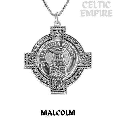 Malcolm Family Clan Crest Celtic Cross Pendant Scottish