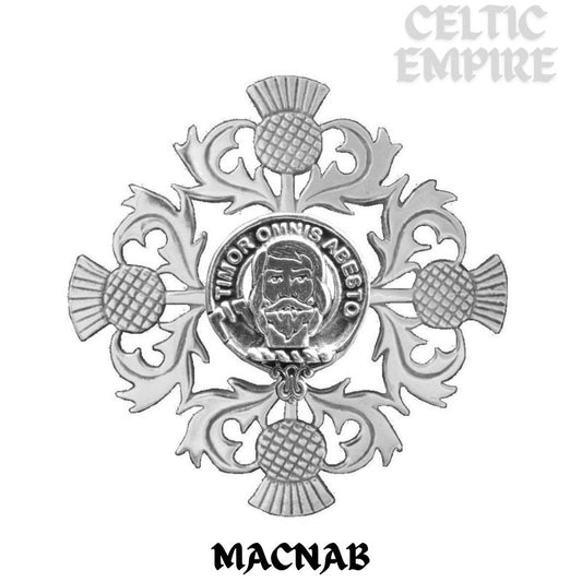 MacNab Family Clan Crest Scottish Four Thistle Brooch