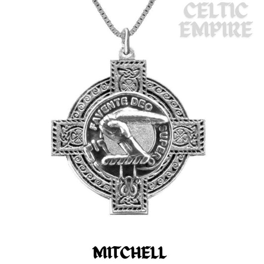 Mitchell Family Clan Crest Celtic Cross Pendant Scottish