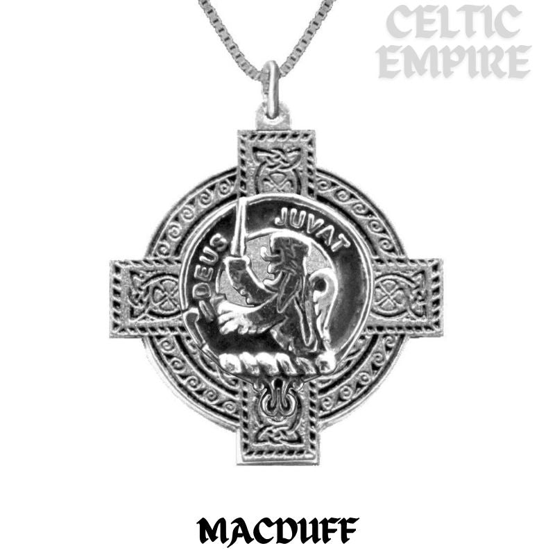 MacDuff Family Clan Crest Celtic Cross Pendant Scottish