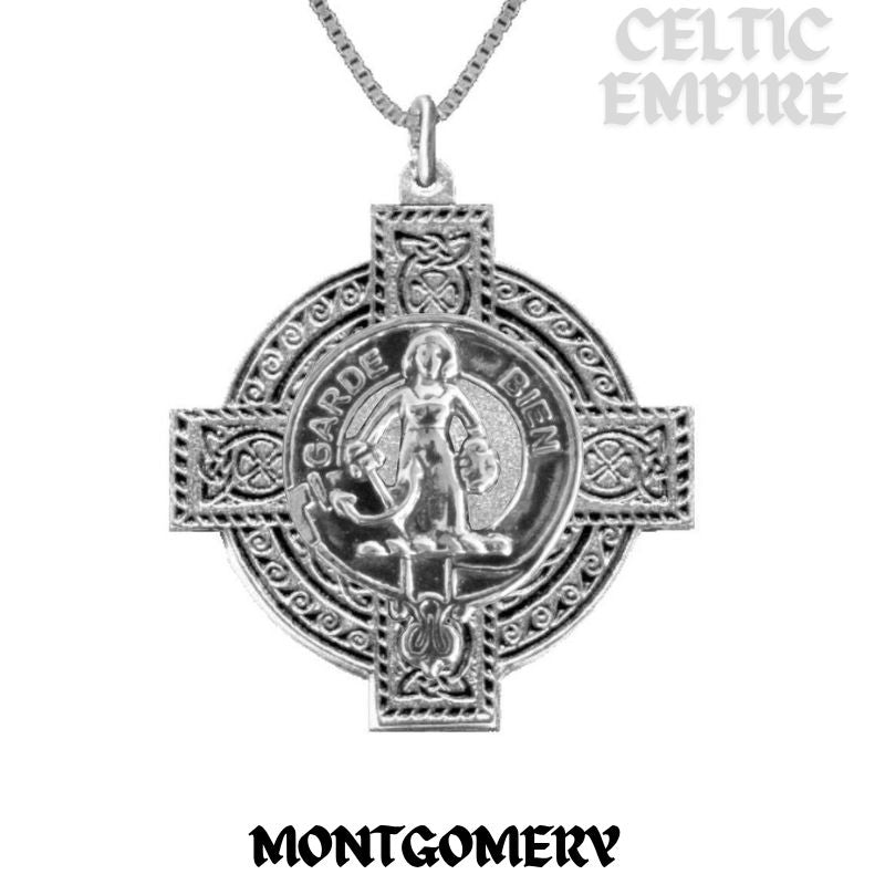 Montgomery Family Clan Crest Celtic Cross Pendant Scottish