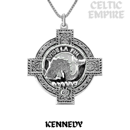 Kennedy Family Clan Crest Celtic Cross Pendant Scottish
